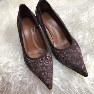 Snake Suede Pumps
